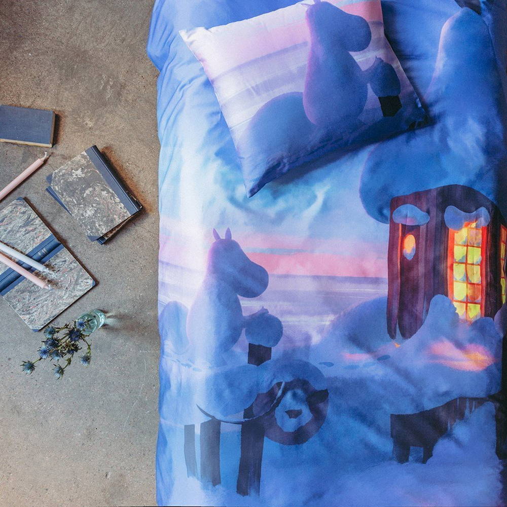 フィンレイソン掛け布団枕カバーセット：ムーミン谷のなかまたち（冬）2019部分画像